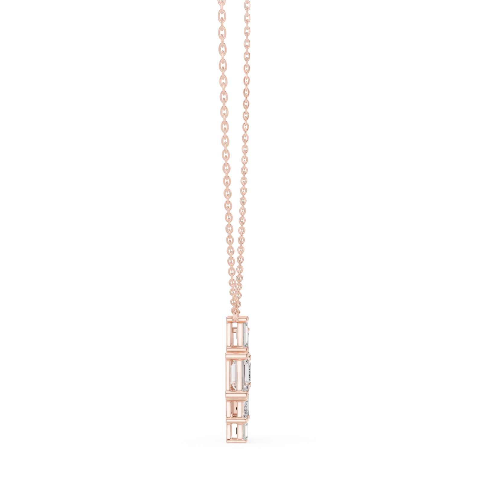  Rose Gold Heirloom Lattice Pendant Side View