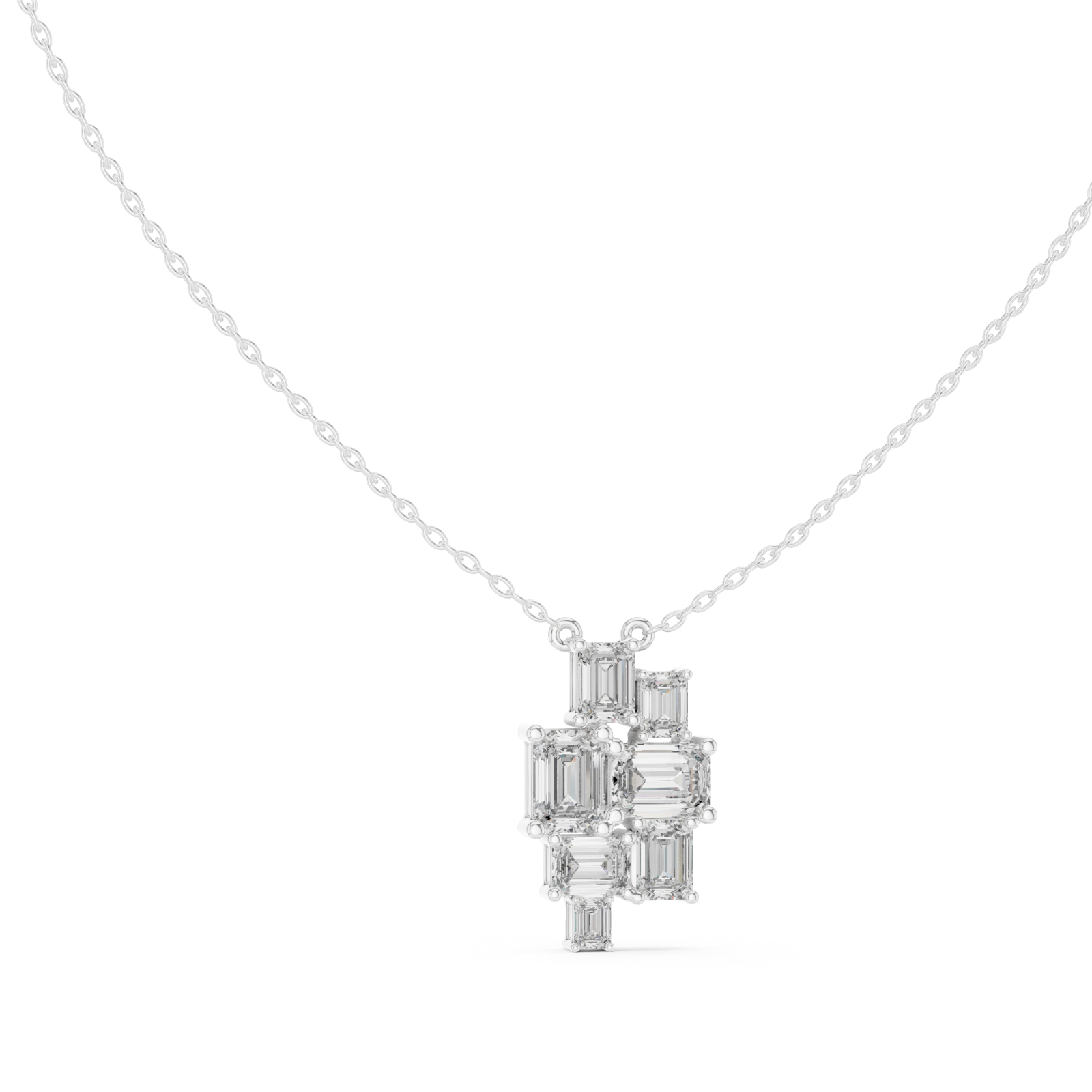  White Gold Heirloom Lattice Pendant Left View