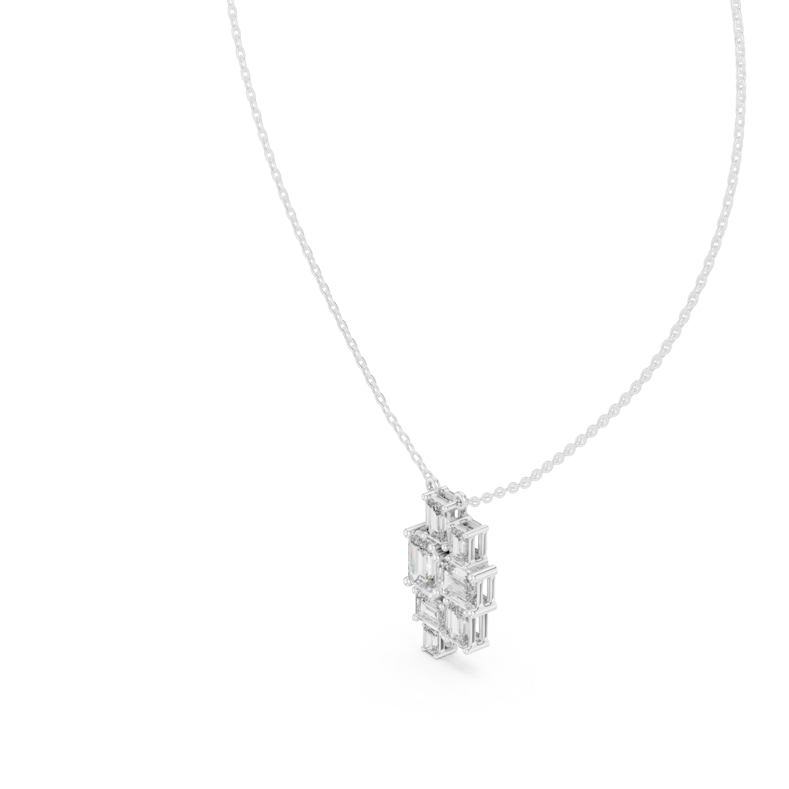  White Gold Heirloom Lattice Pendant Right View