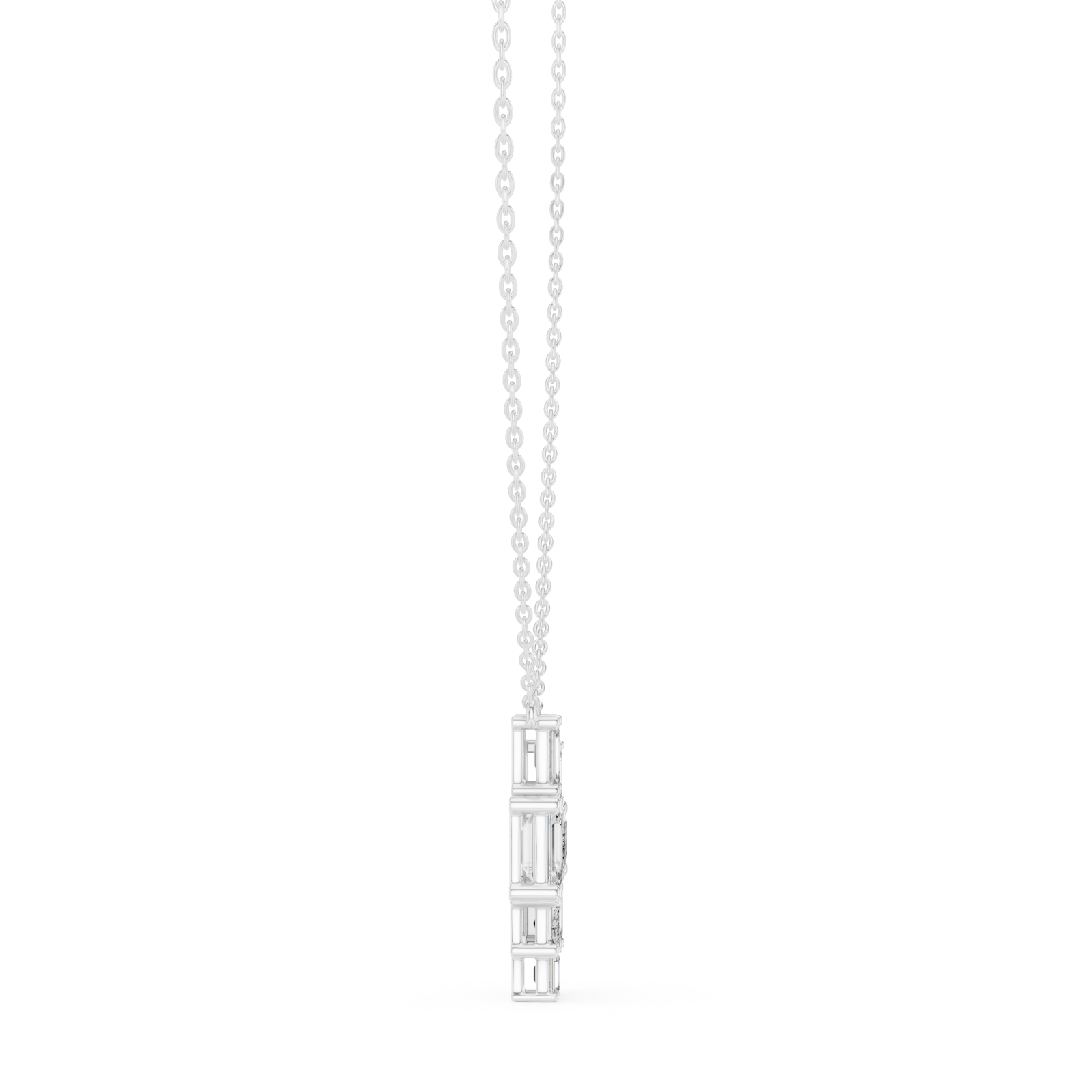  White Gold Heirloom Lattice Pendant Side View