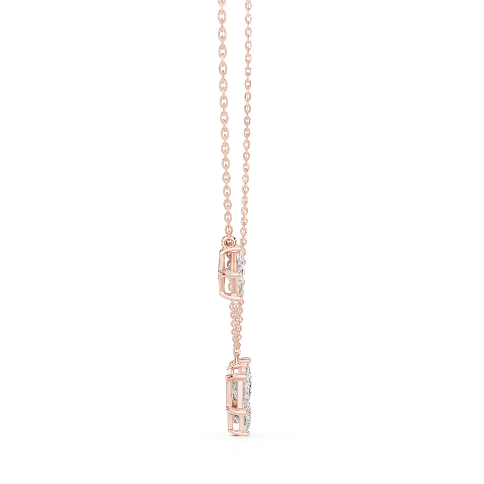 Rose Gold Radiant Harmony Pendant Necklace Side View