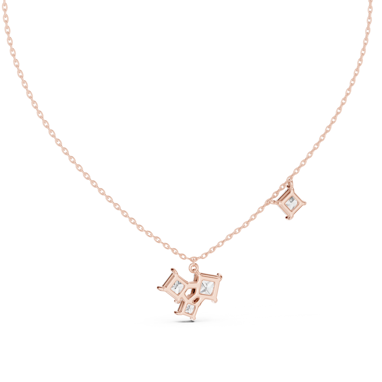  Rose Gold Radiant Harmony Pendant Necklace Front View