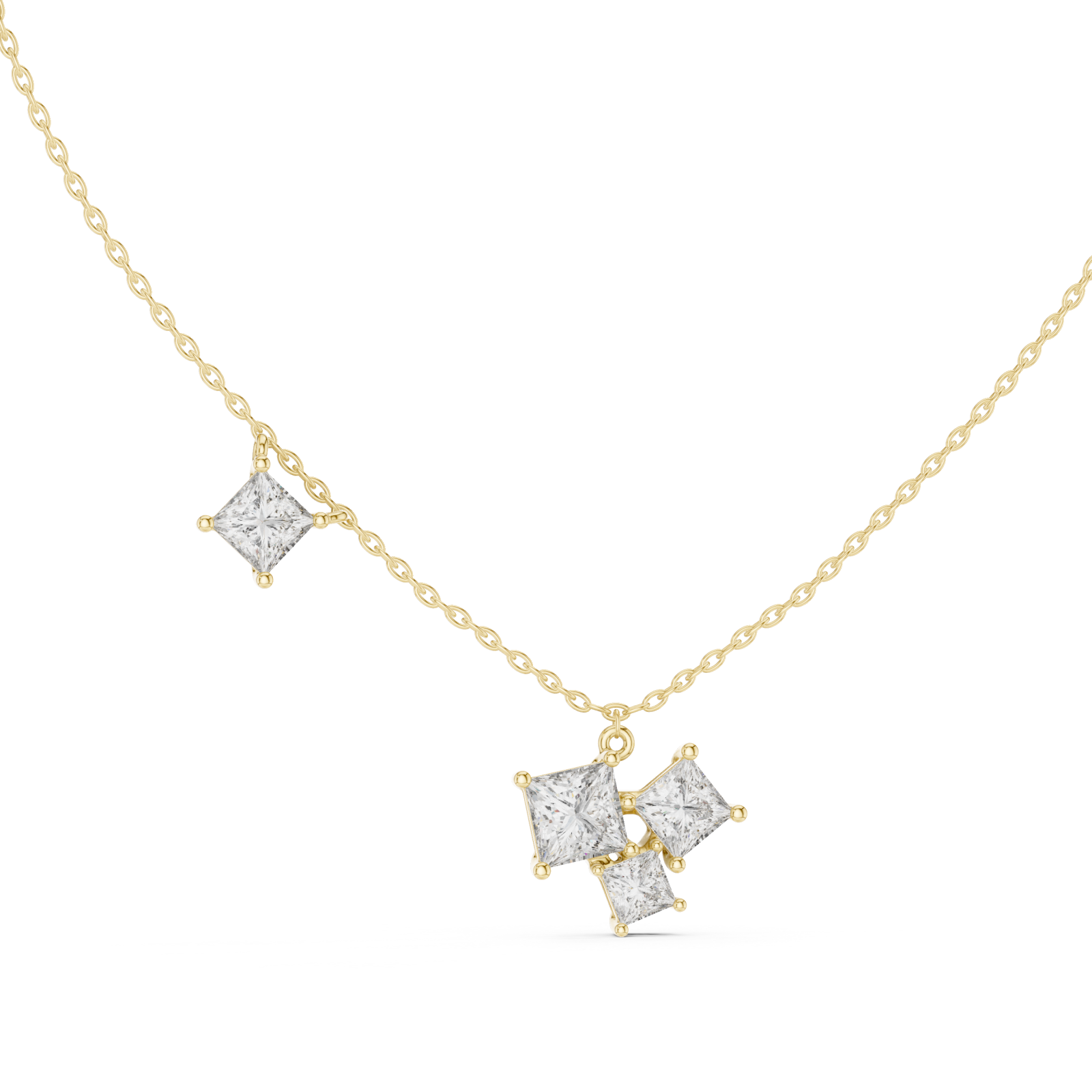  Gold Radiant Harmony Pendant Necklace Left View