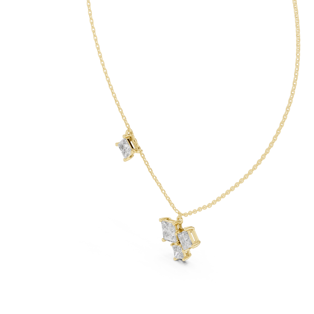 Gold Radiant Harmony Pendant Necklace Right View