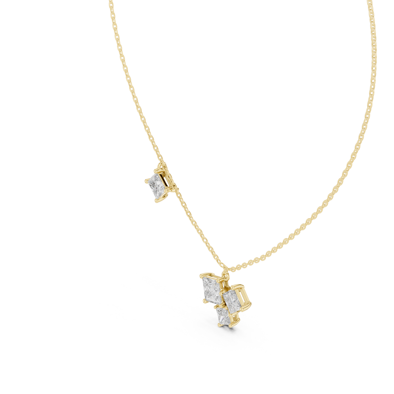 Gold Radiant Harmony Pendant Necklace Right View