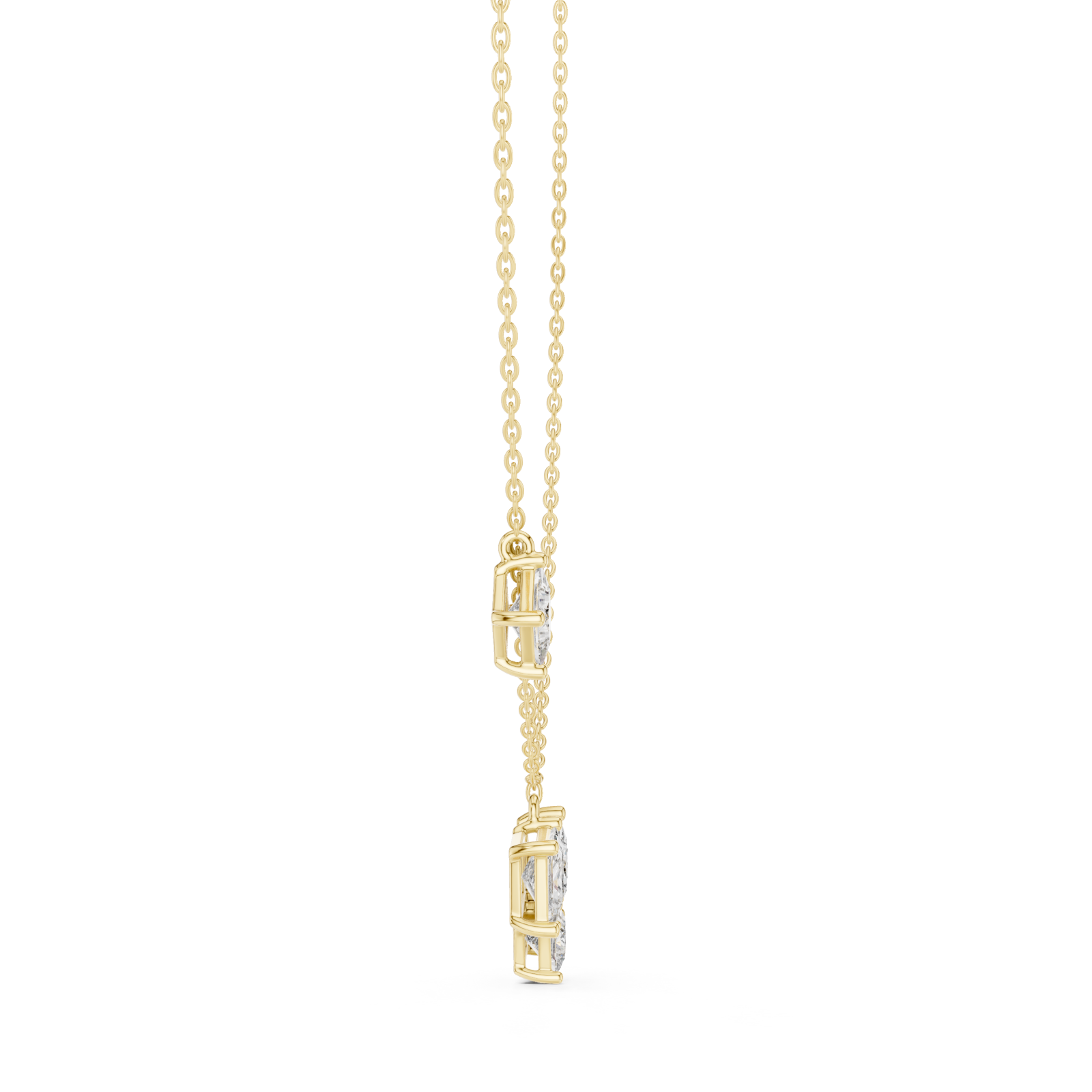  Gold Radiant Harmony Pendant Necklace Side View