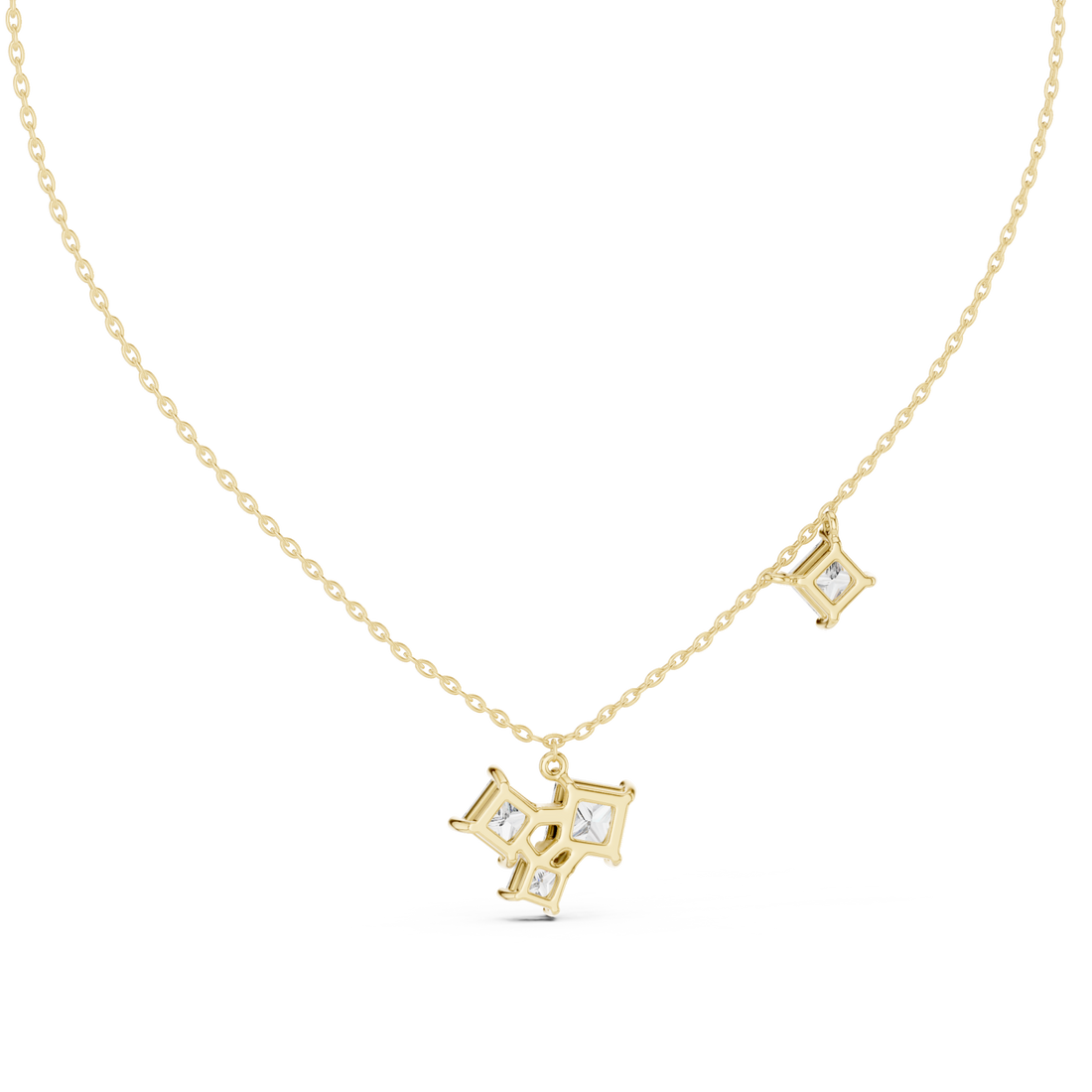Gold Radiant Harmony Pendant Necklace Right View