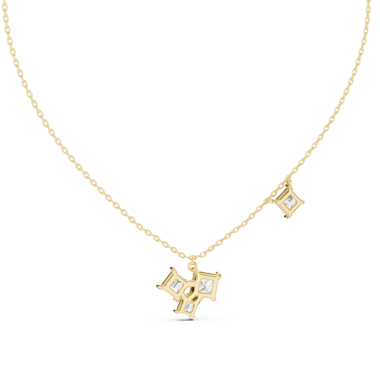  Gold Radiant Harmony Pendant Necklace Front View