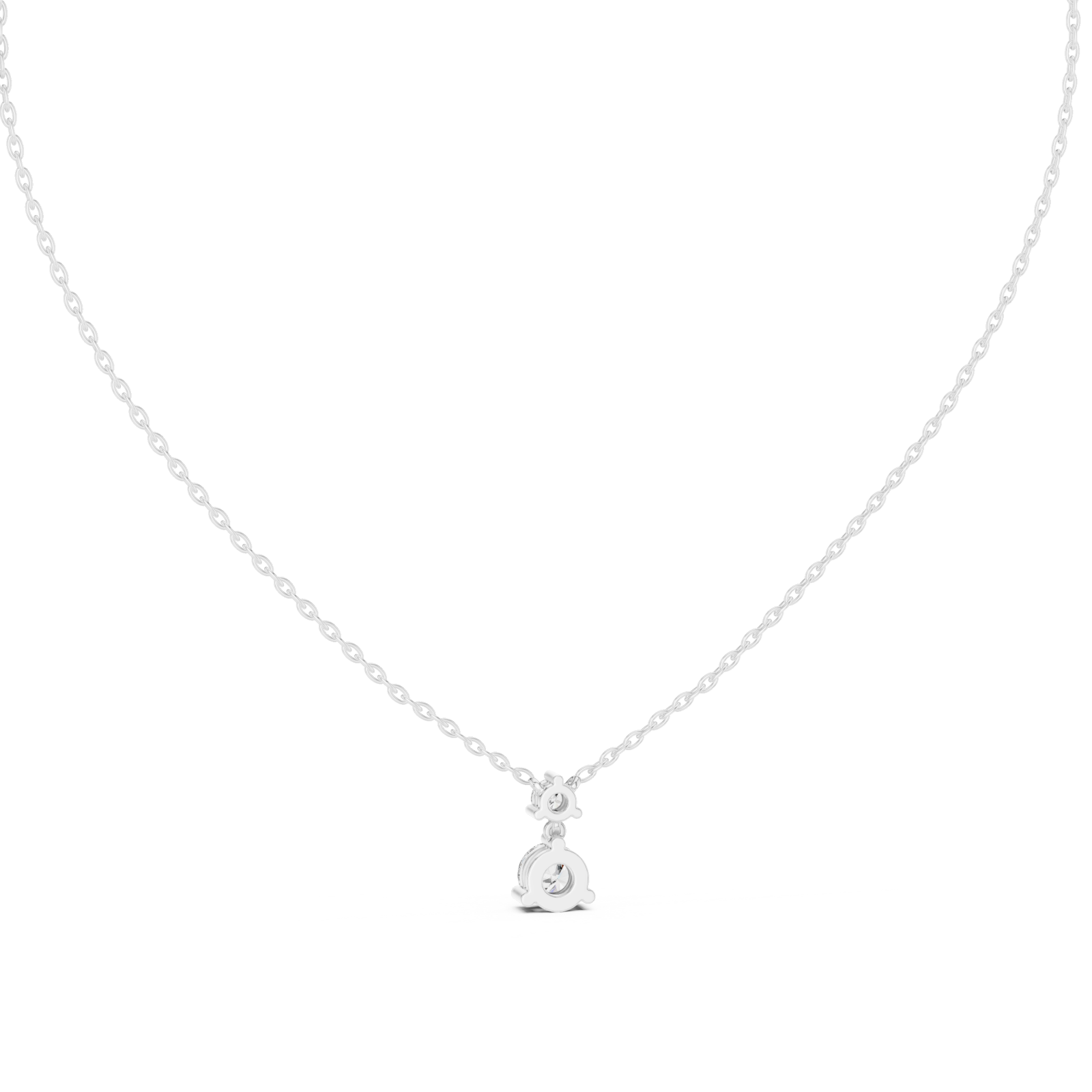  White Gold Enchanted Morning Dew Pendant Necklace Front View