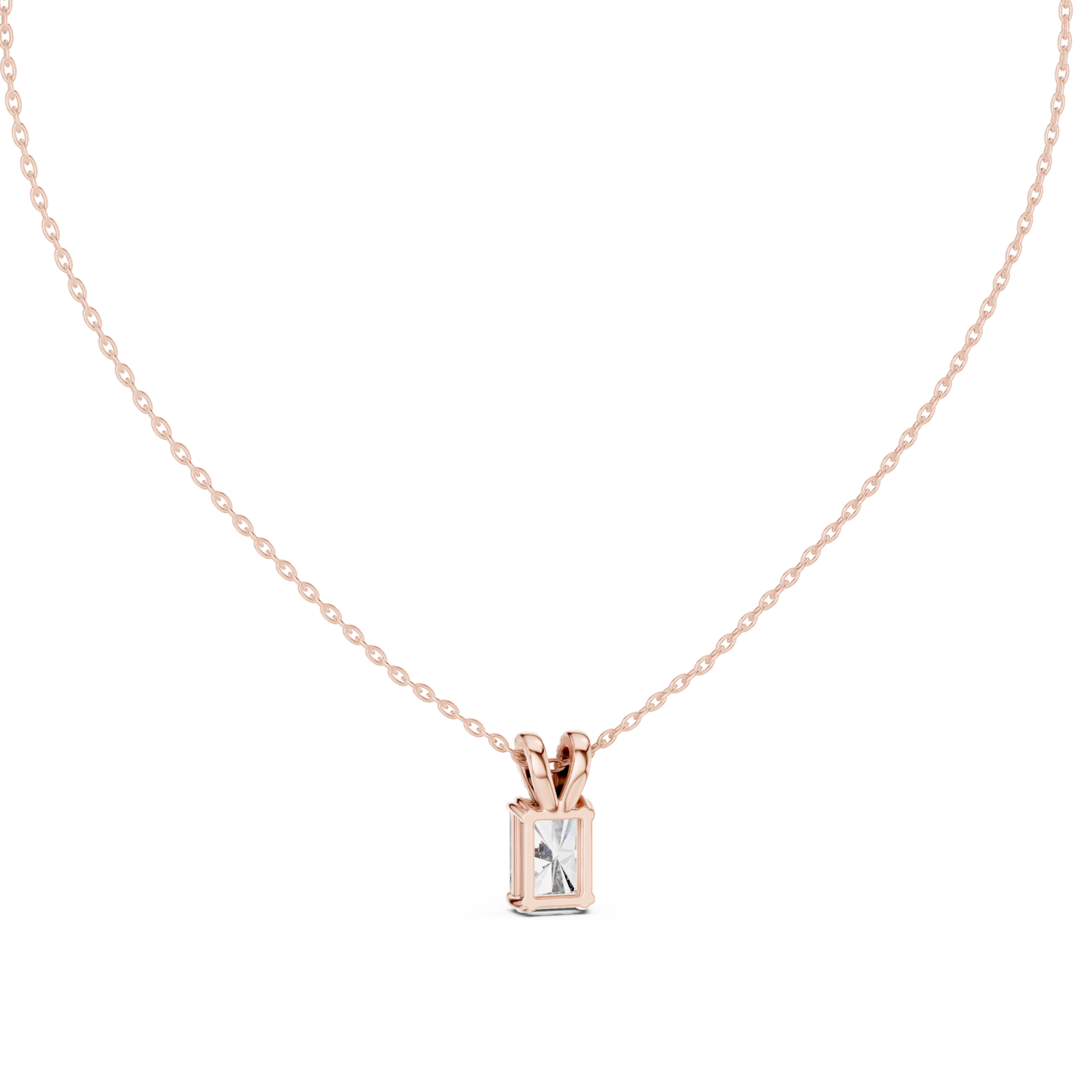  Rose Gold Halo Embrace Bar Pendant Front View