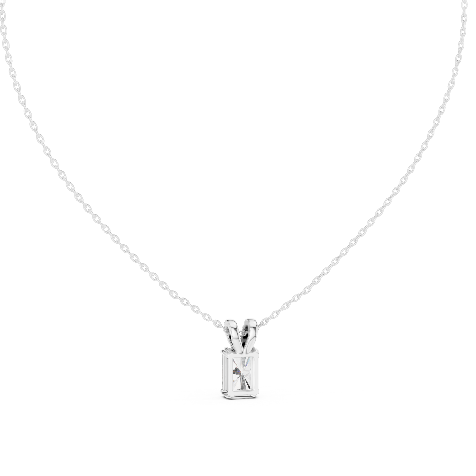  White Gold Halo Embrace Bar Pendant Front View