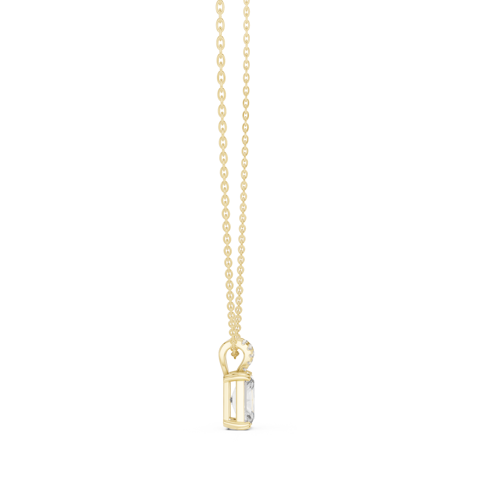  Gold Halo Embrace Bar Pendant Side View