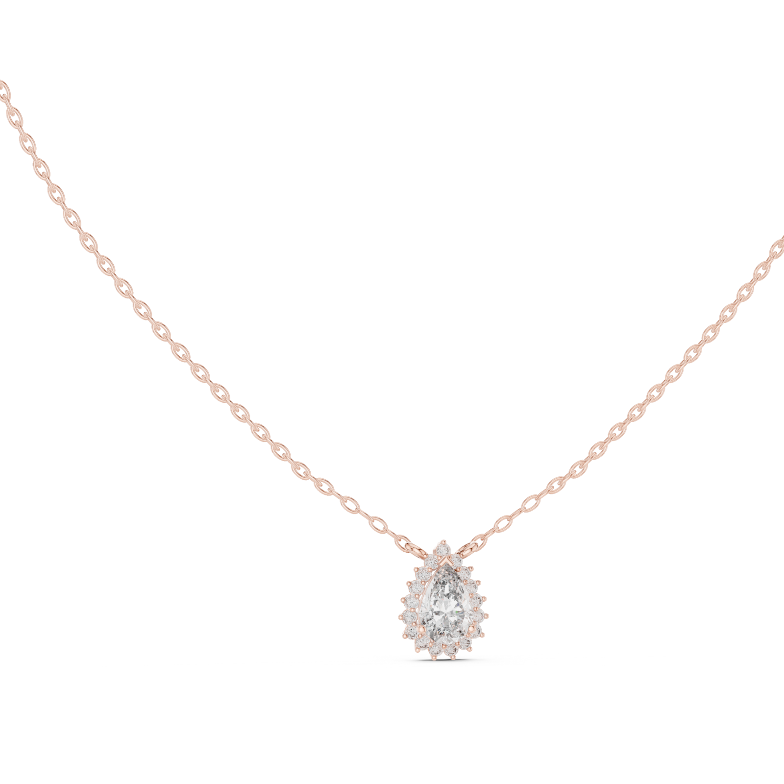  Rose Gold Morning Dew Oval Pendant Left View
