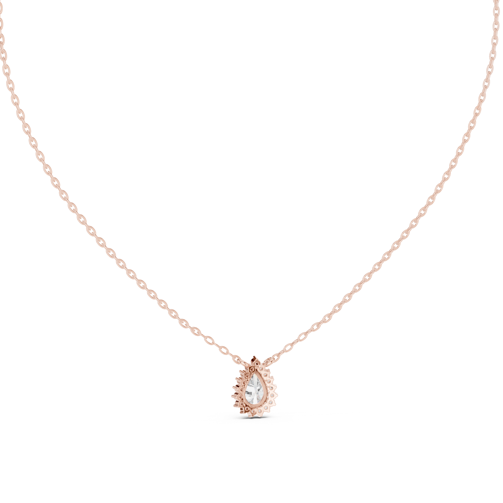  Rose Gold Morning Dew Oval Pendant Front View