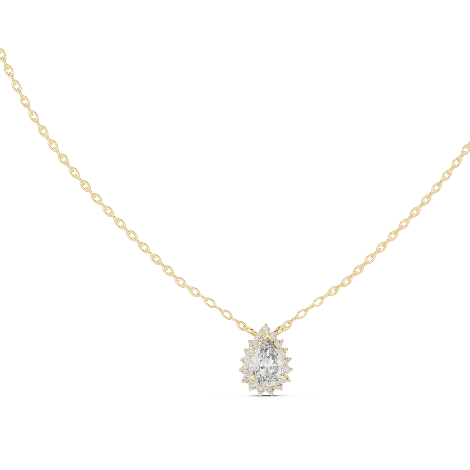  Gold Morning Dew Oval Pendant Left View