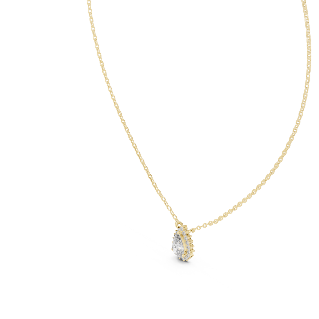 Gold Morning Dew Oval Pendant Right View