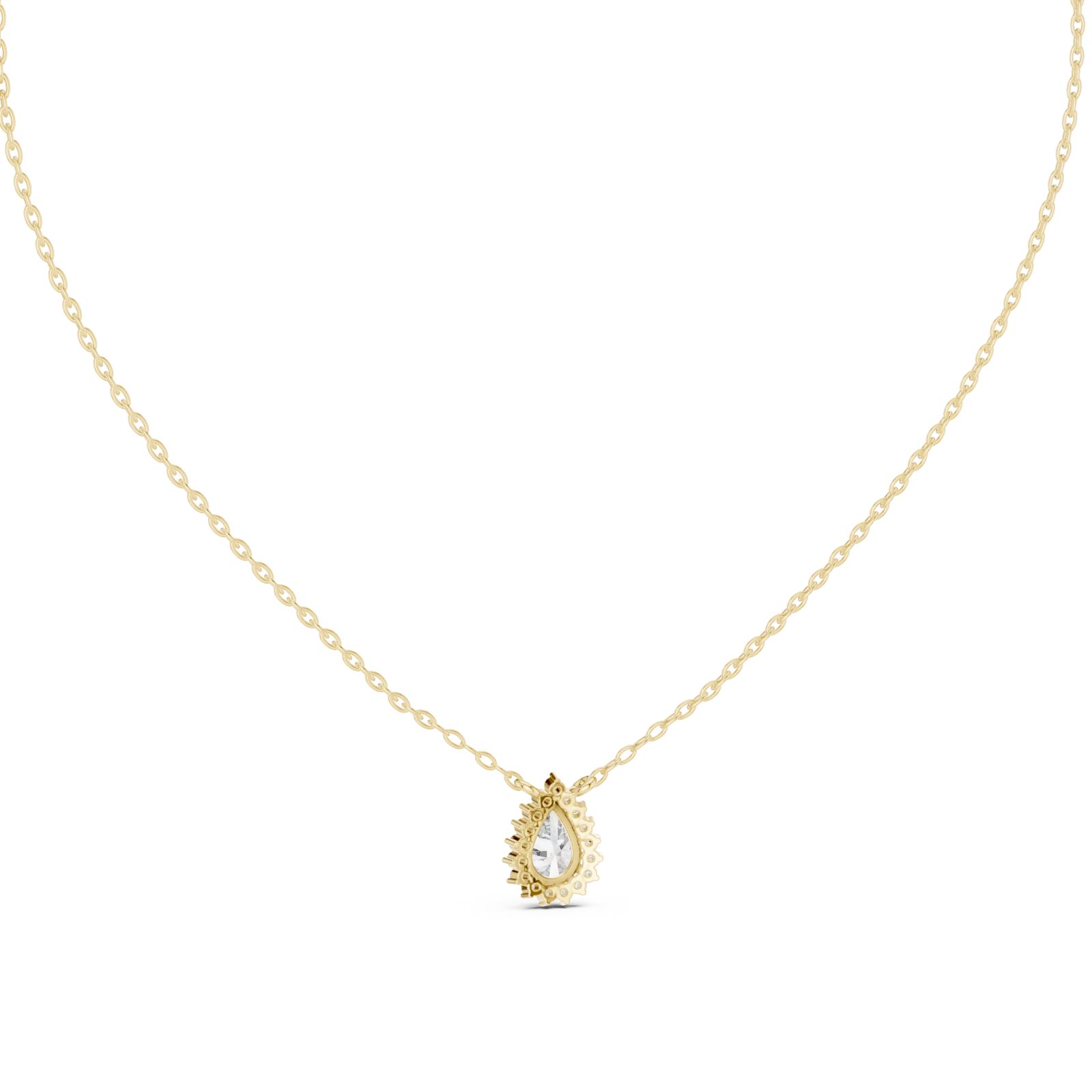  Gold Morning Dew Oval Pendant Front View