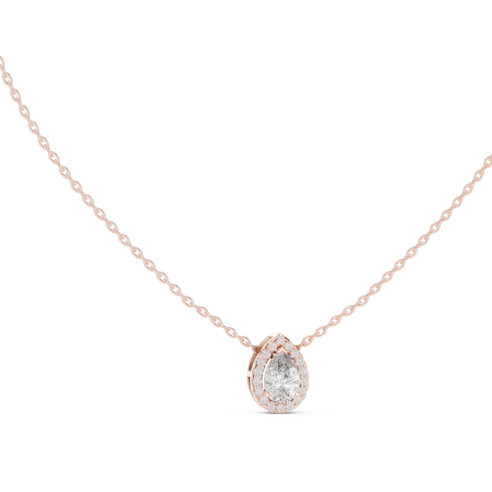  Rose Gold Radiant Morning Light Solitaire Pendant Left View