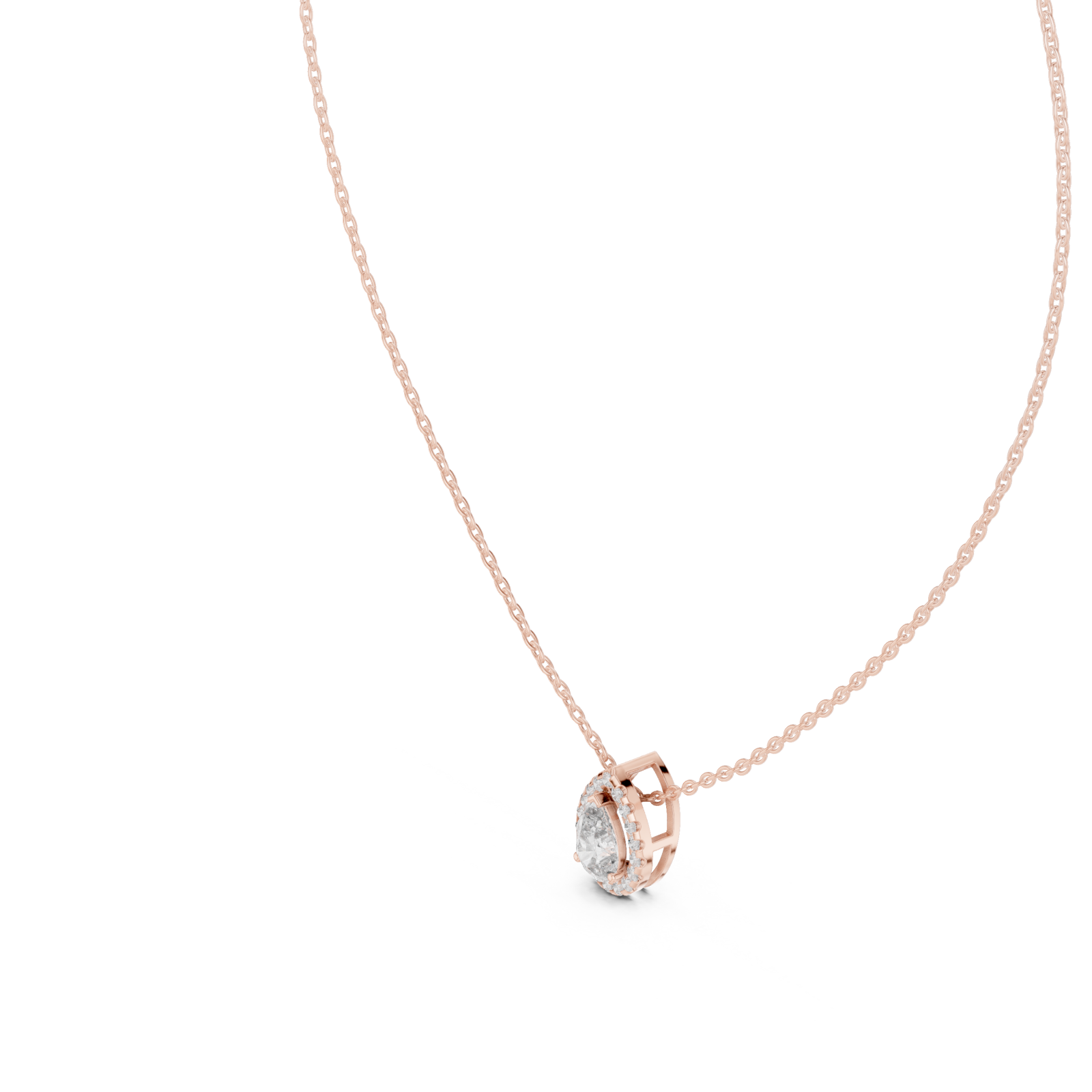  Rose Gold Radiant Morning Light Solitaire Pendant Right View