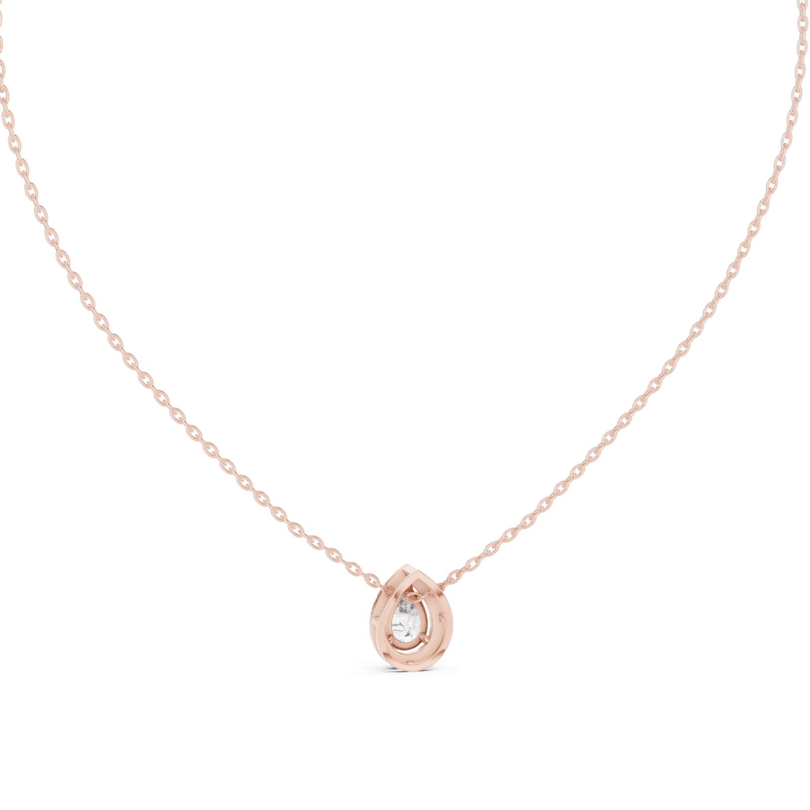  Rose Gold Radiant Morning Light Solitaire Pendant Front View