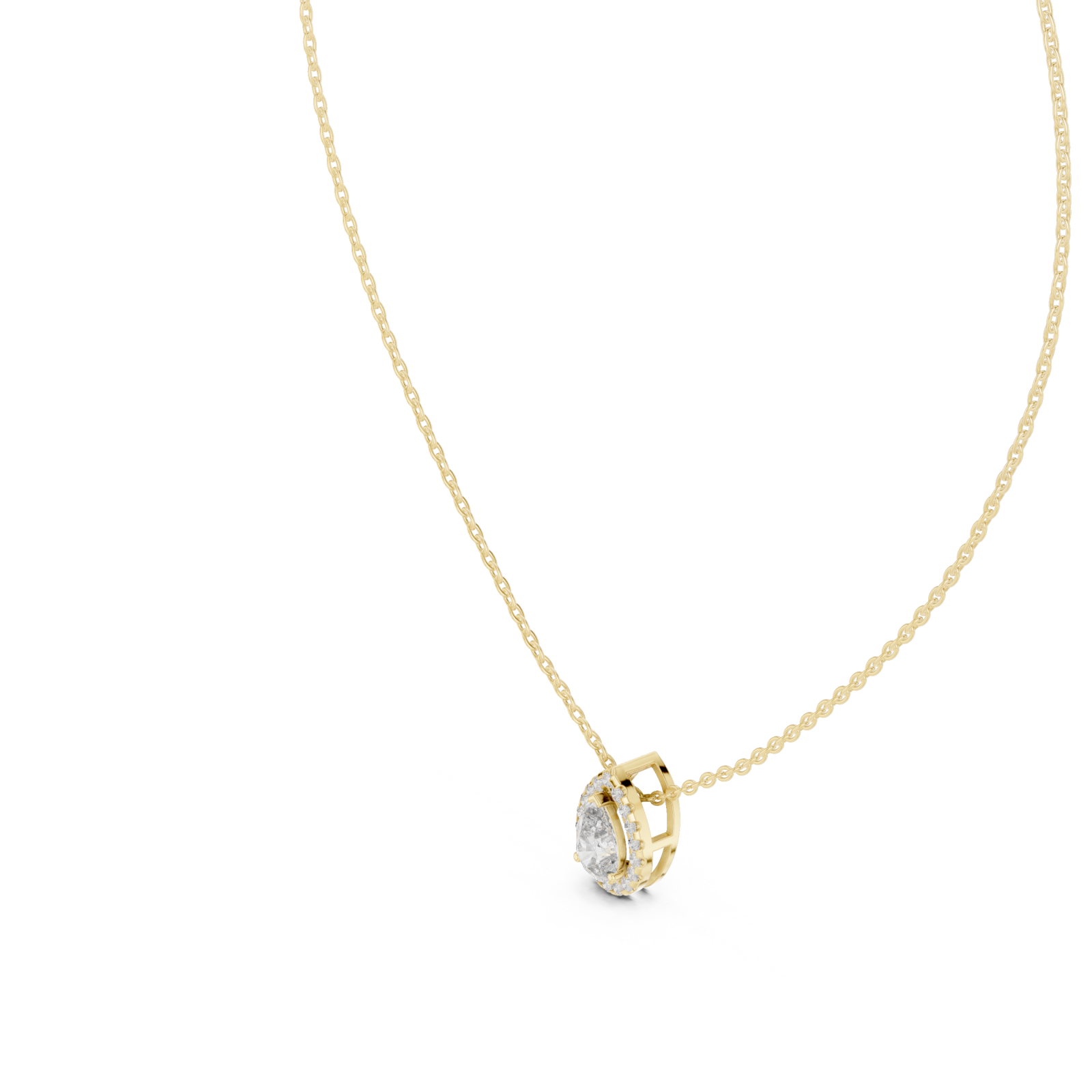 Gold Radiant Morning Light Solitaire Pendant Right View