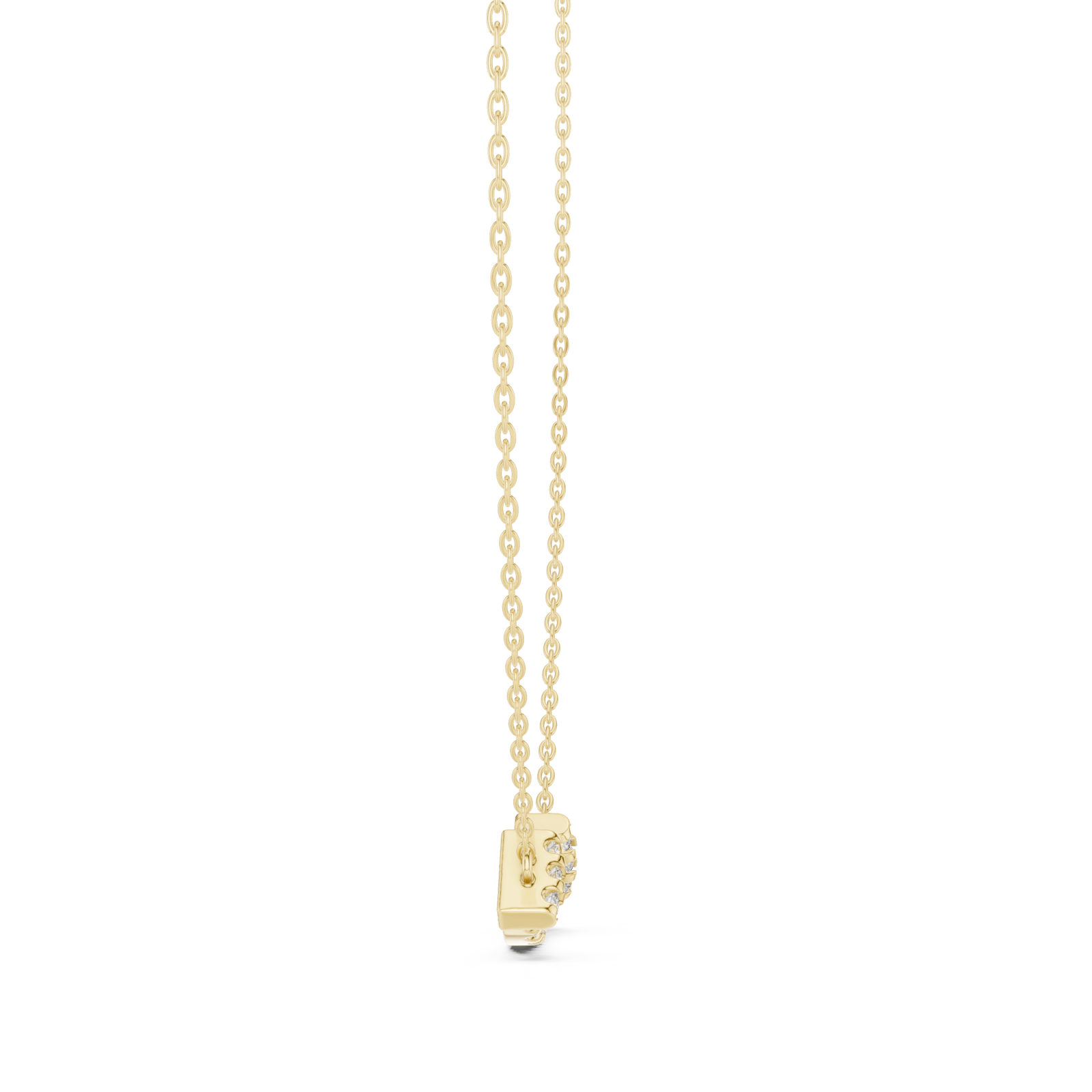  Gold Serene Echo Pavé Curve Bar Necklace Side View