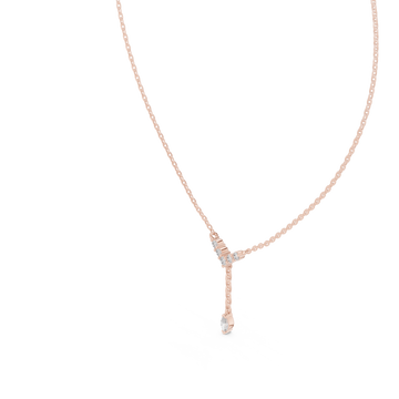  Rose Gold Effervescent Journey Drop Necklace Right View