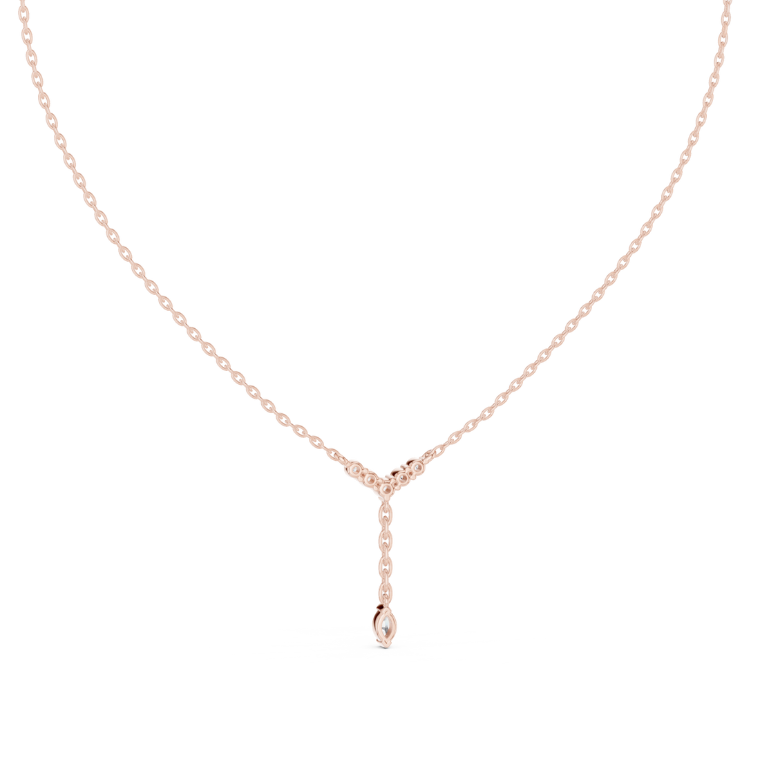  Rose Gold Effervescent Journey Drop Necklace Right View