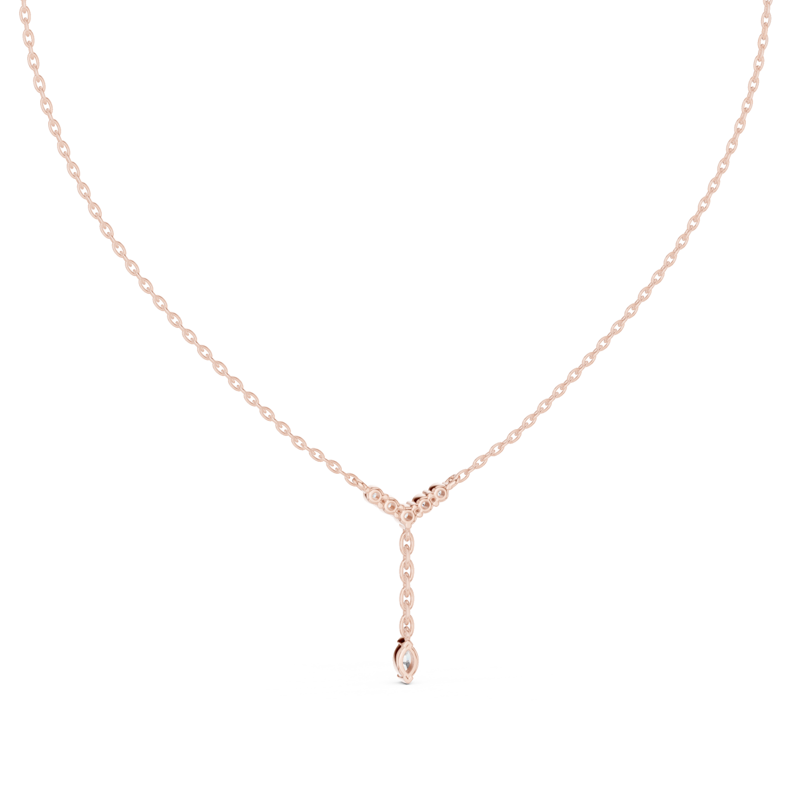  Rose Gold Effervescent Journey Drop Necklace Front View