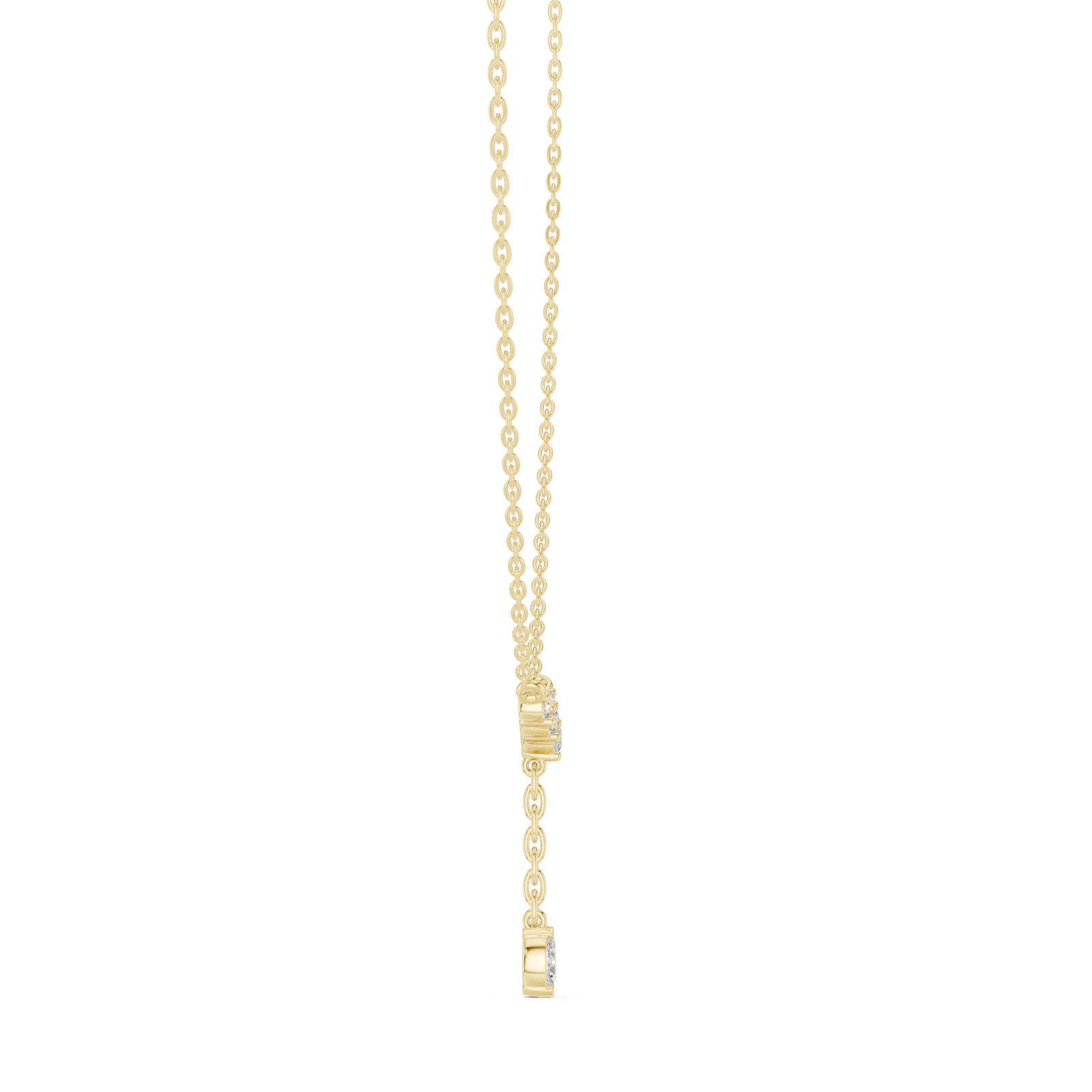  Gold Effervescent Journey Drop Necklace Side View