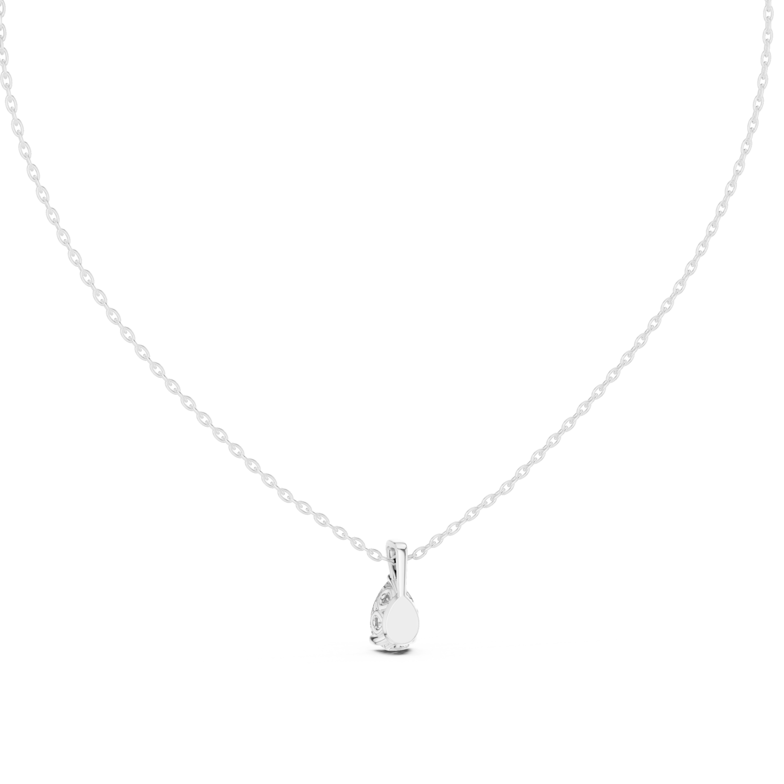  White Gold Infinite Harmony Spiral Drop Pendant Front View