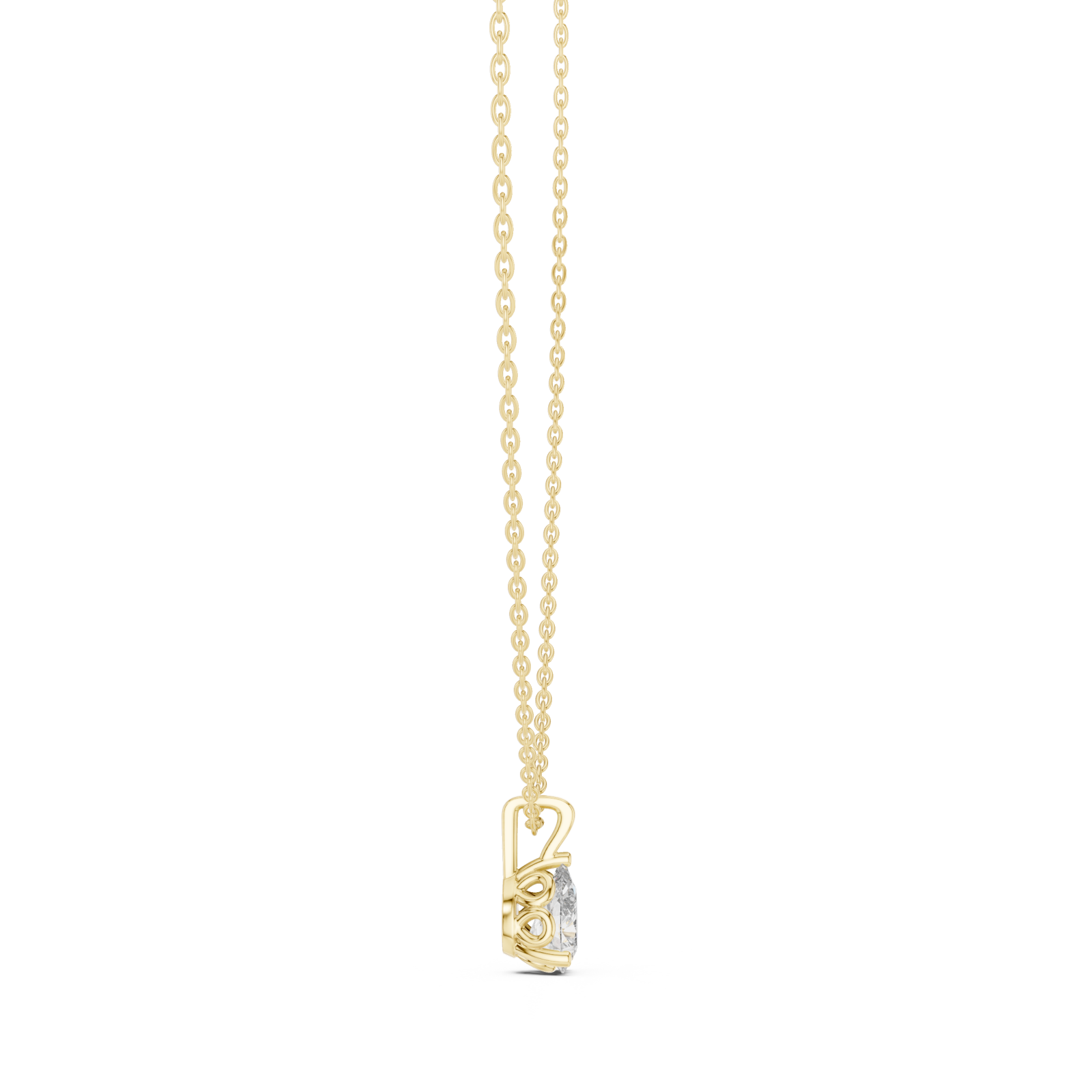  Gold Infinite Harmony Spiral Drop Pendant Side View