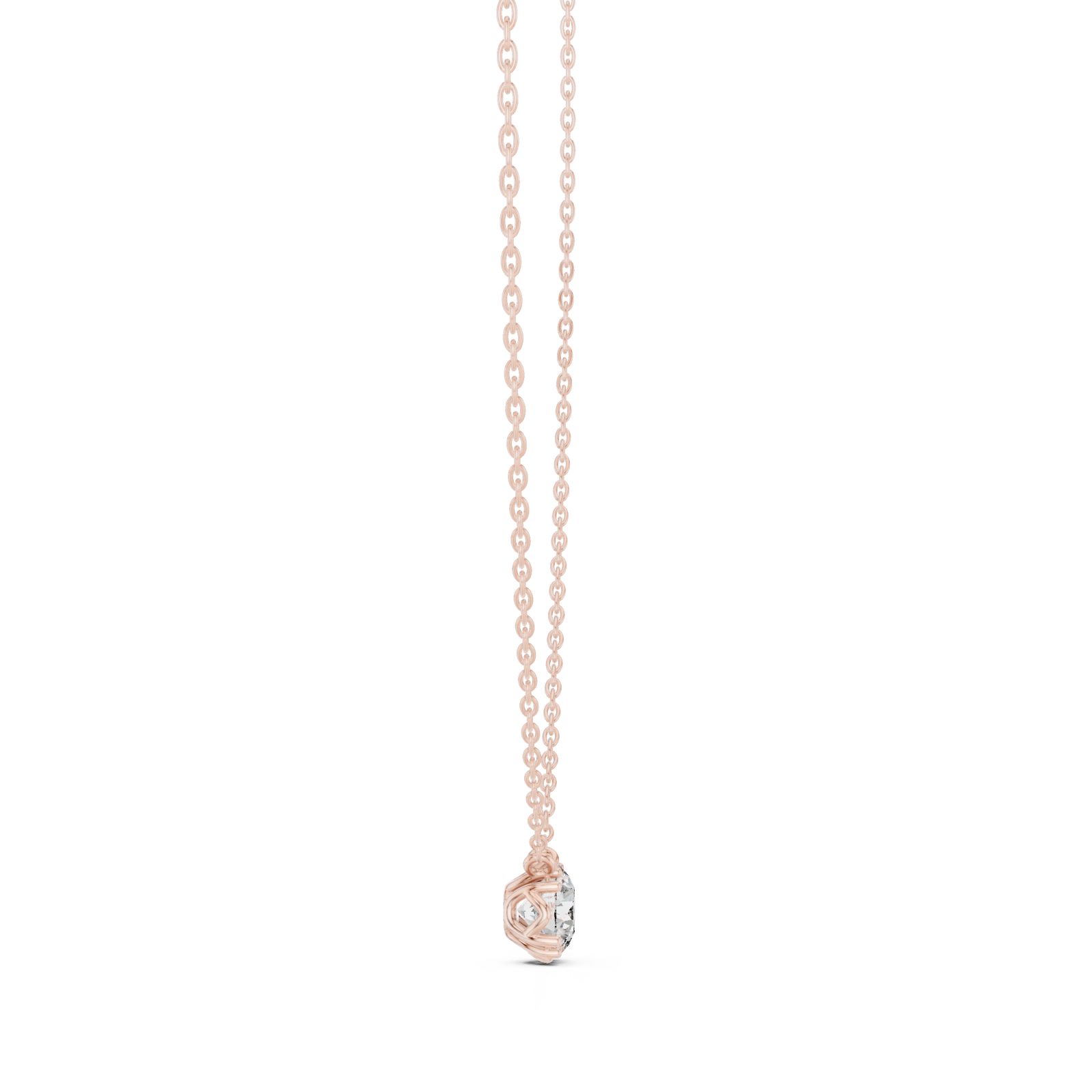  Rose Gold Whispered Promise Petite Heart Pendant Side View