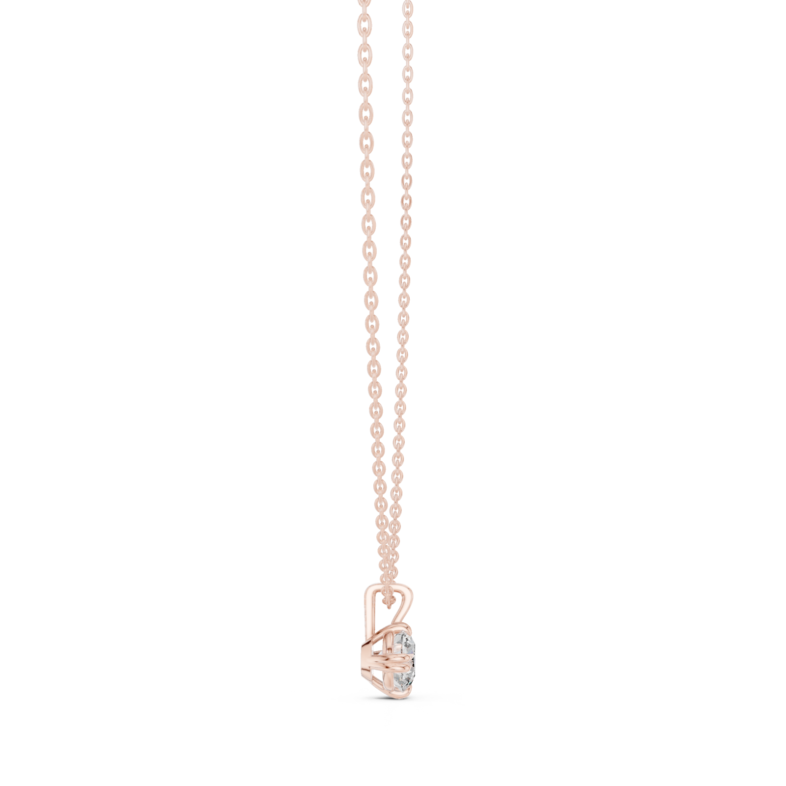  Rose Gold Serene Promise Infinity Chain Necklace Side View
