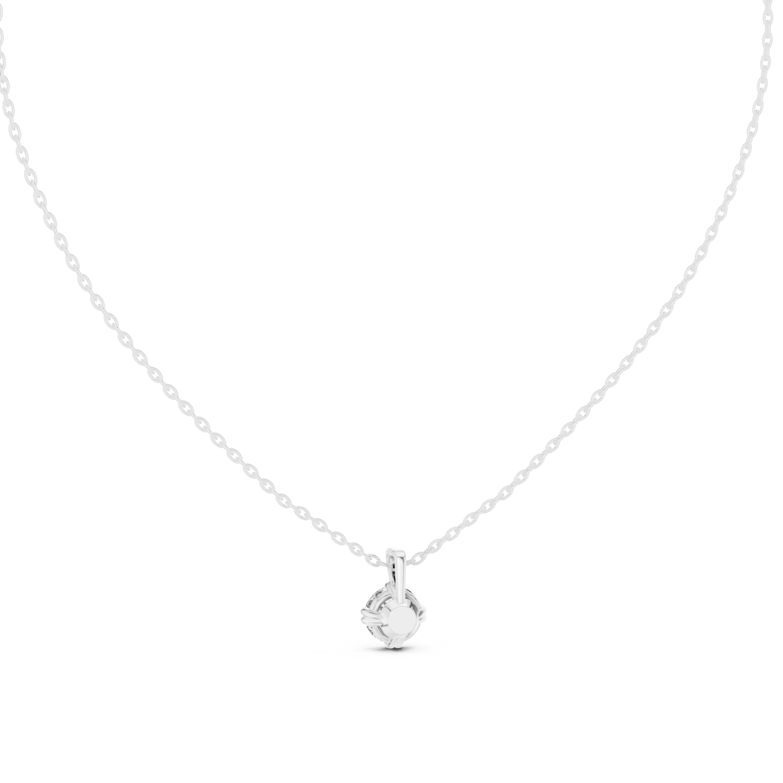  White Gold Serene Promise Infinity Chain Necklace Front View