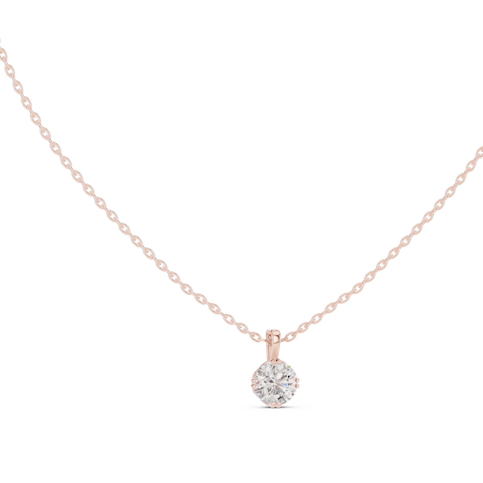  Rose Gold Whisper Knot Solitaire Pendant Left View