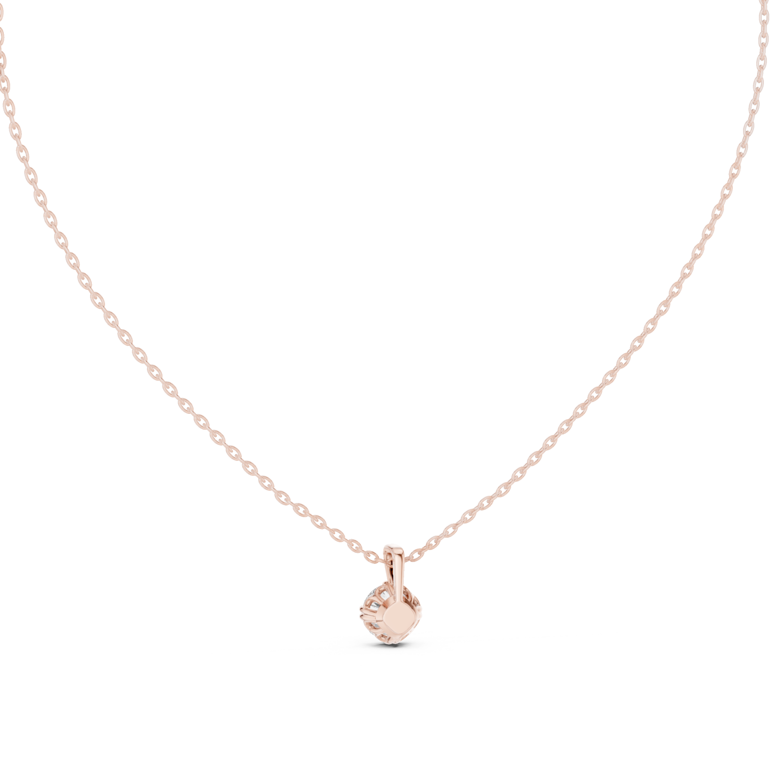  Rose Gold Whisper Knot Solitaire Pendant Front View