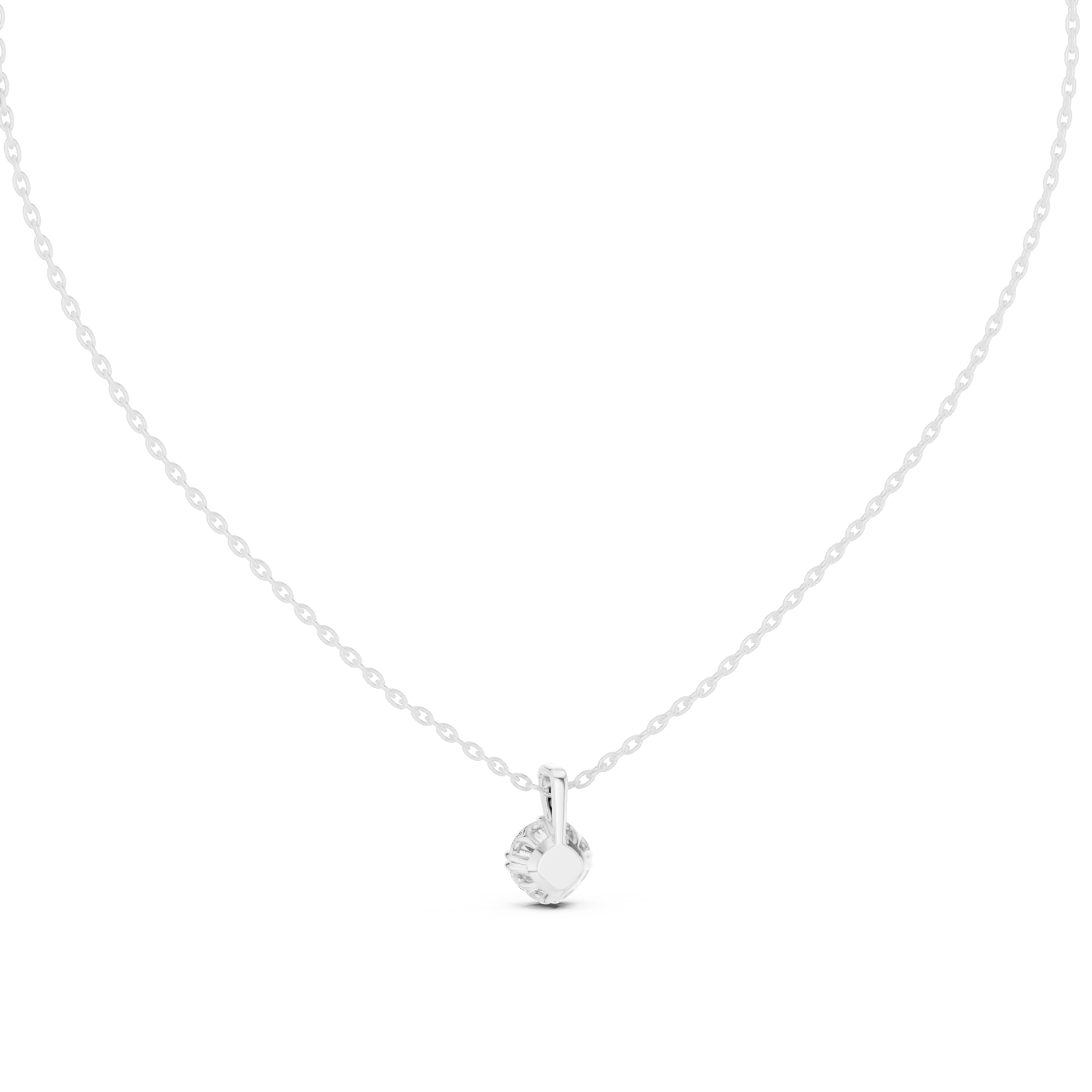  White Gold Whisper Knot Solitaire Pendant Front View
