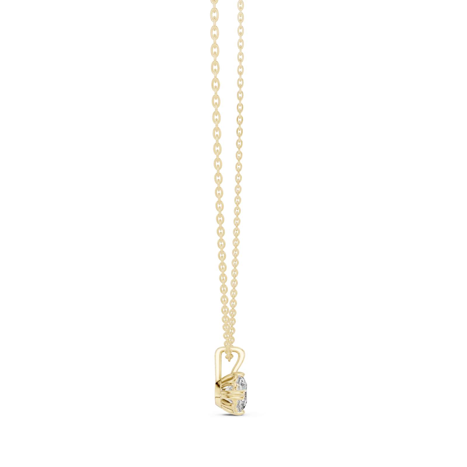  Gold Whisper Knot Solitaire Pendant Side View