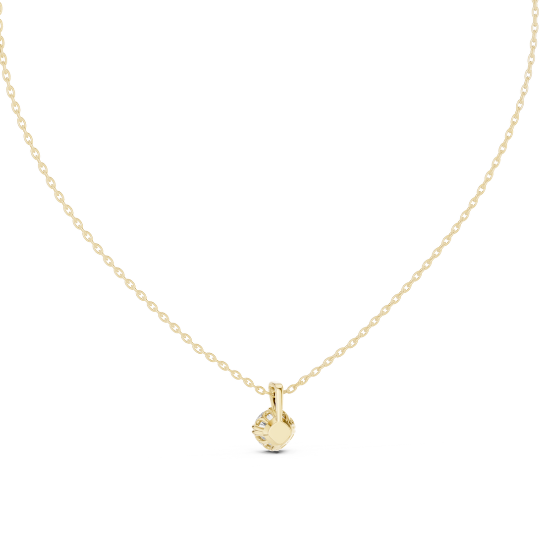 Gold Whisper Knot Solitaire Pendant Right View