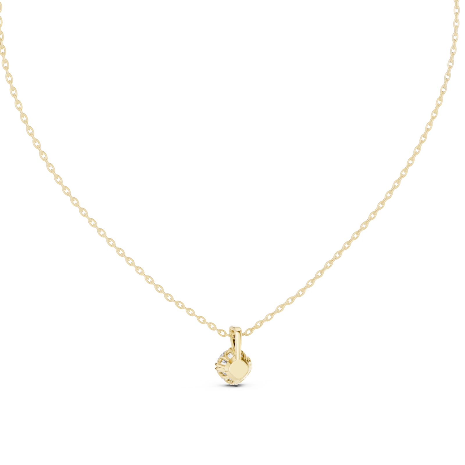  Gold Whisper Knot Solitaire Pendant Front View