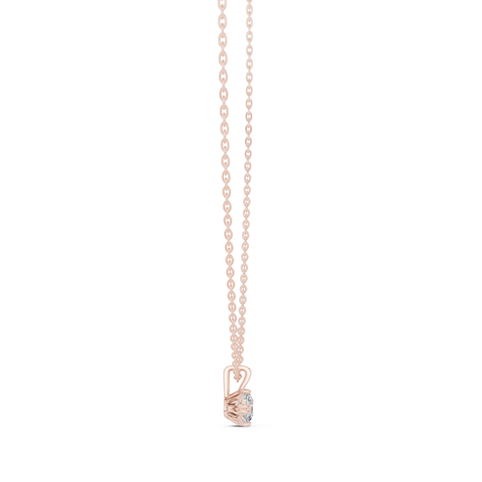  Rose Gold Opaline Dewdrop Charm Necklace Side View