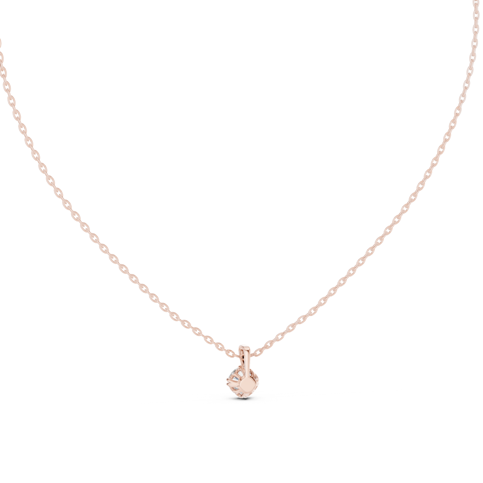  Rose Gold Opaline Dewdrop Charm Necklace Front View