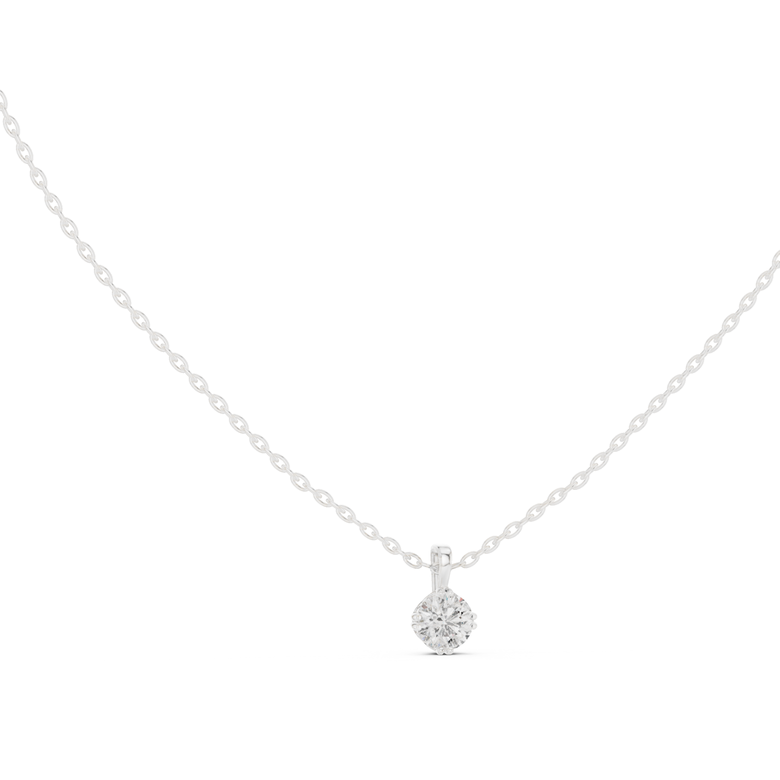  White Gold Opaline Dewdrop Charm Necklace Left View