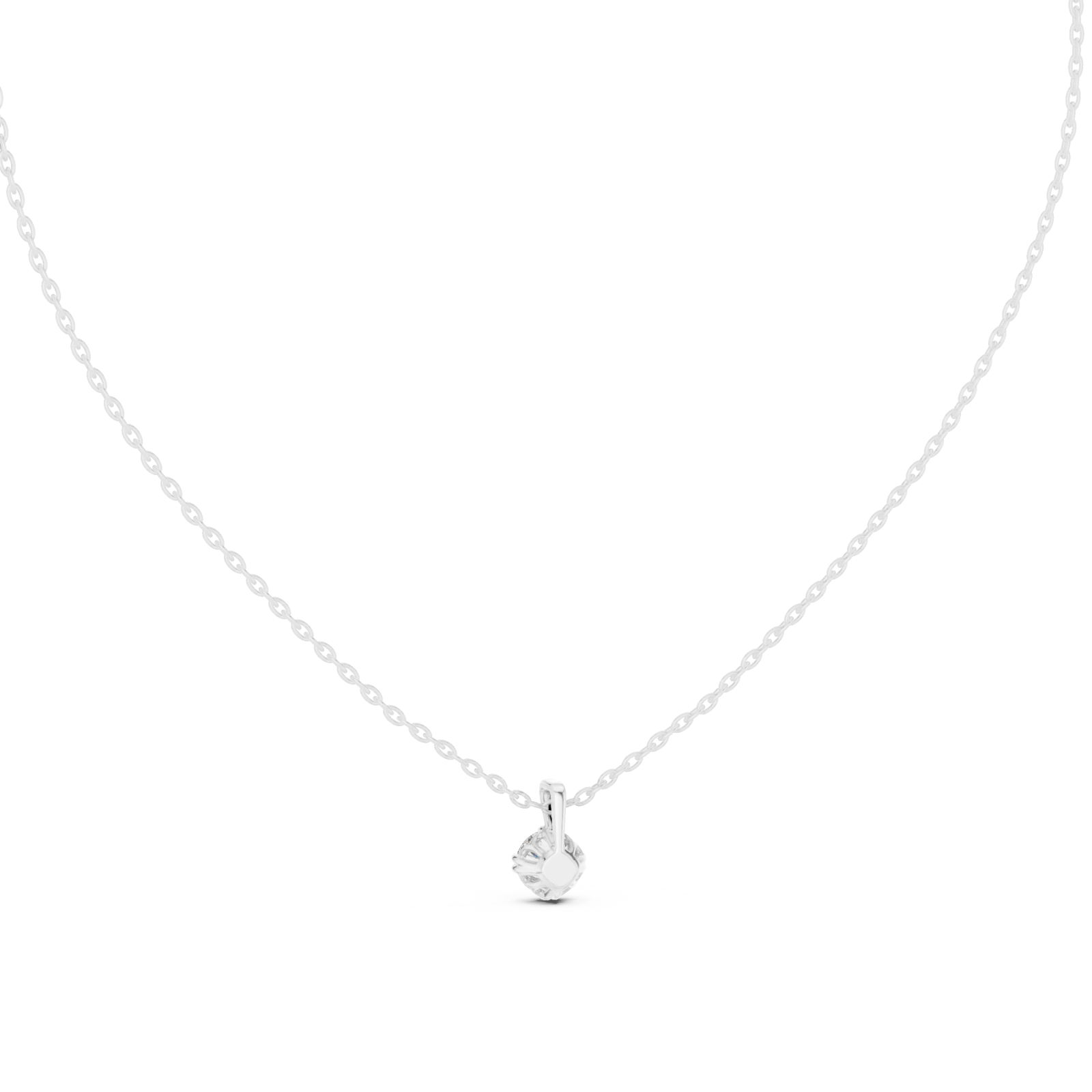  White Gold Opaline Dewdrop Charm Necklace Front View