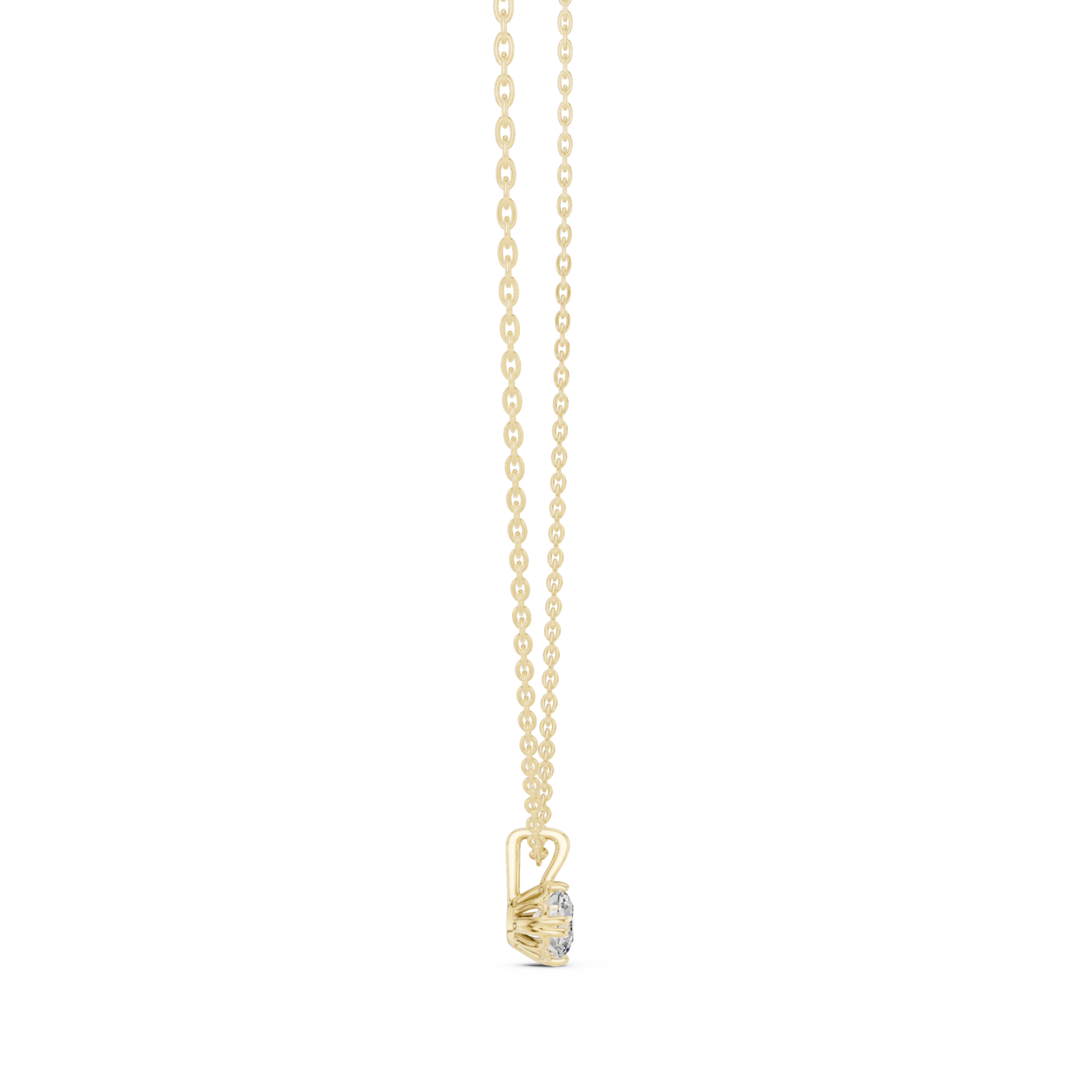  Gold Opaline Dewdrop Charm Necklace Side View