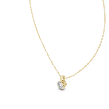 Gold Eternal Vow Solitaire Chain Necklace Right View