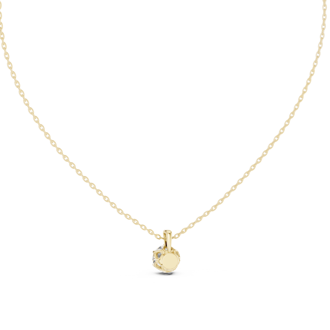 Gold Eternal Vow Solitaire Chain Necklace Right View