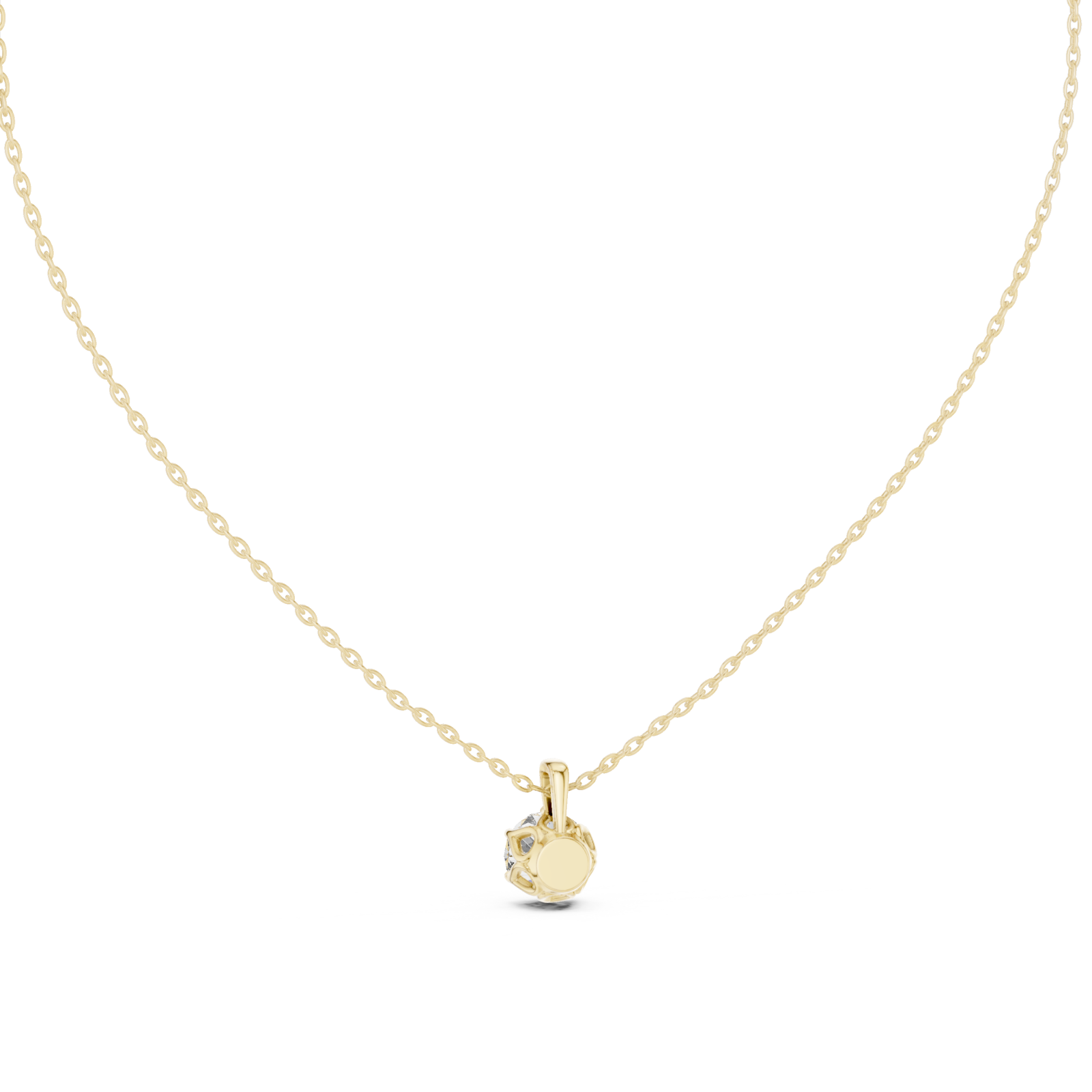  Gold Eternal Vow Solitaire Chain Necklace Front View