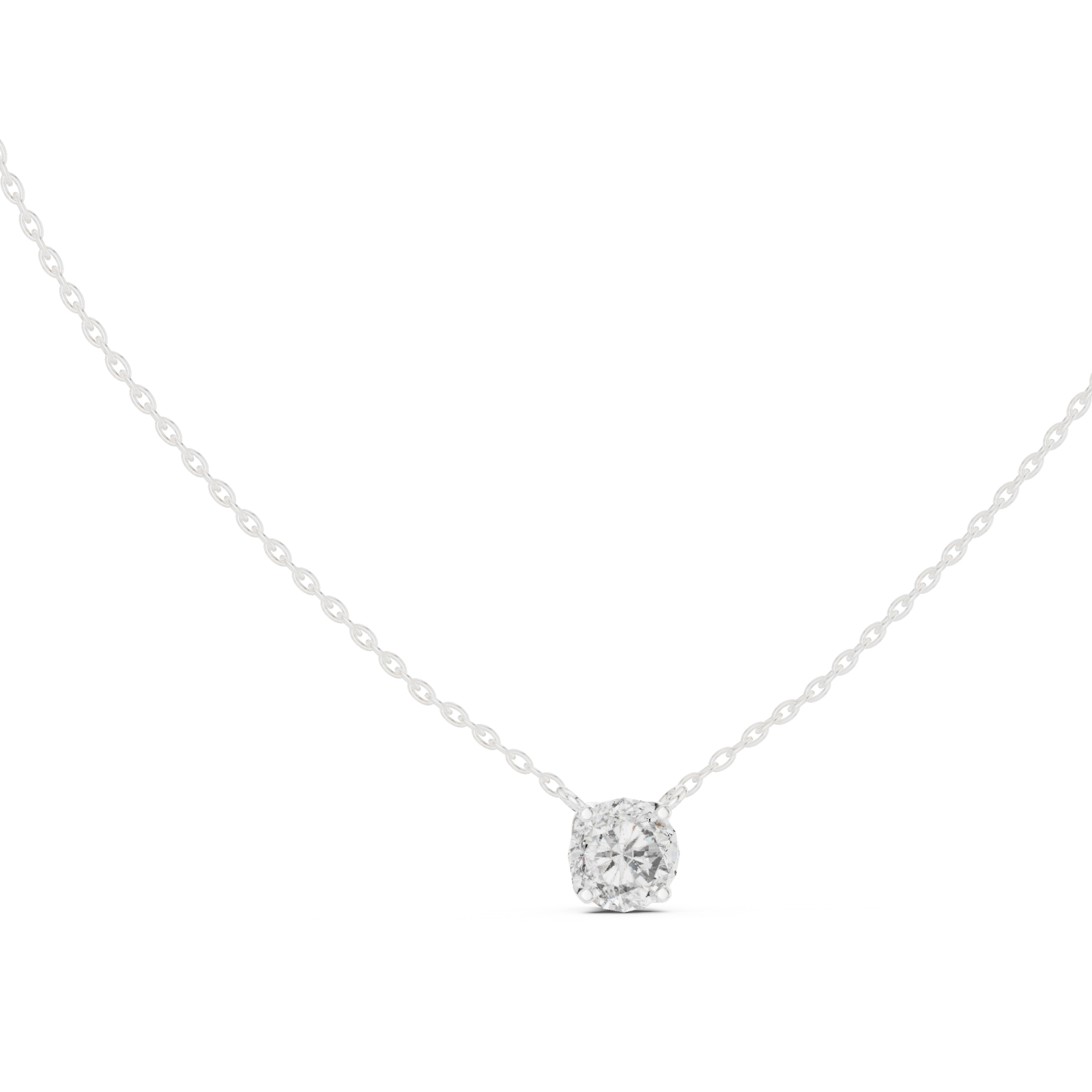 White Gold Morning Dew Whisper Pendant Left View